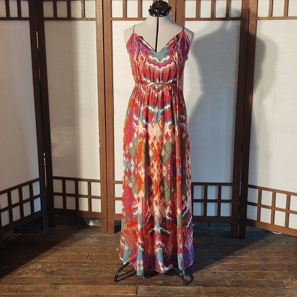 Maeve Anthropologie | Tarzana Multi-Color Pattern Long Maxi Dress